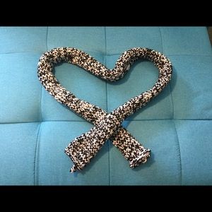 Black + White Hand Knit Confetti Scarf